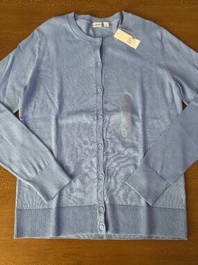 NWT Gap Blue Lightweight Button Up Long Sleeve Cardigan - Size Large
